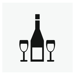 Wine vector icon.  Editable stroke. Linear style sign for use on web design and mobile apps, logo. Symbol illustration. Pixel vector graphics - Vector