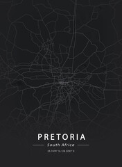 Map of Pretoria, South Africa