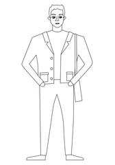 Man standing cartoon character isolated - vector