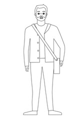 Man standing cartoon character isolated - vector