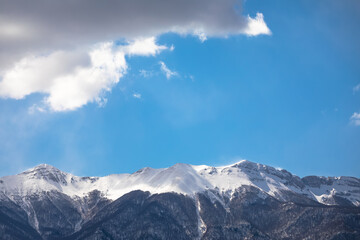 Naklejka na ściany i meble Velebit mountain snowy peaks view