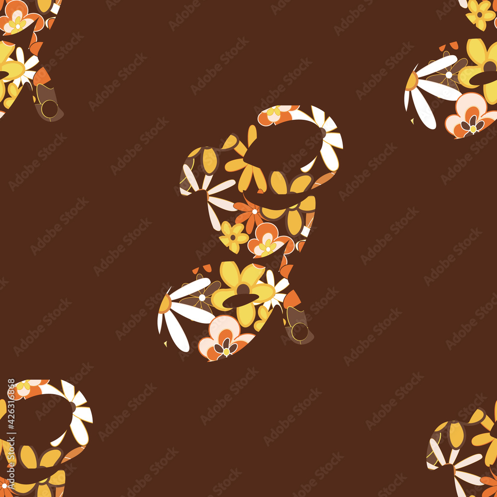 Poster retro letter g from the alphabet seamless repeat pattern print background