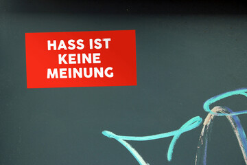 hass ist keine meinung sticker
