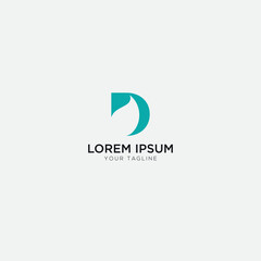 Fototapeta premium abstract Leaf and D letter Logo simple modern