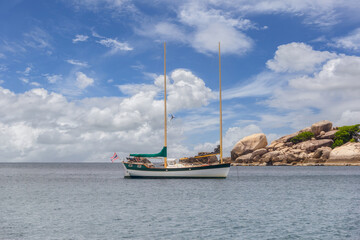 Beautiful landscape of viewpoint in sunny day at Koh Nang Yuan Island
