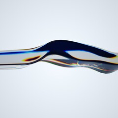 3D Abstract Glass Effect Render