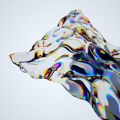 3D Abstract Glass Effect Render