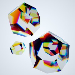 3D Abstract Glass Effect Render
