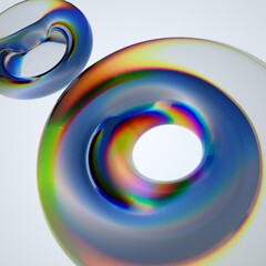 3D Abstract Glass Effect Render