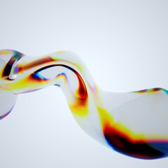 3D Abstract Glass Effect Render
