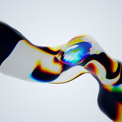 3D Abstract Glass Effect Render
