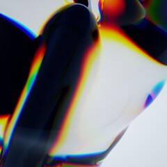 3D Abstract Glass Effect Render
