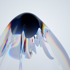 3D Abstract Glass Effect Render