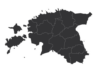 Estonia - political map of counties