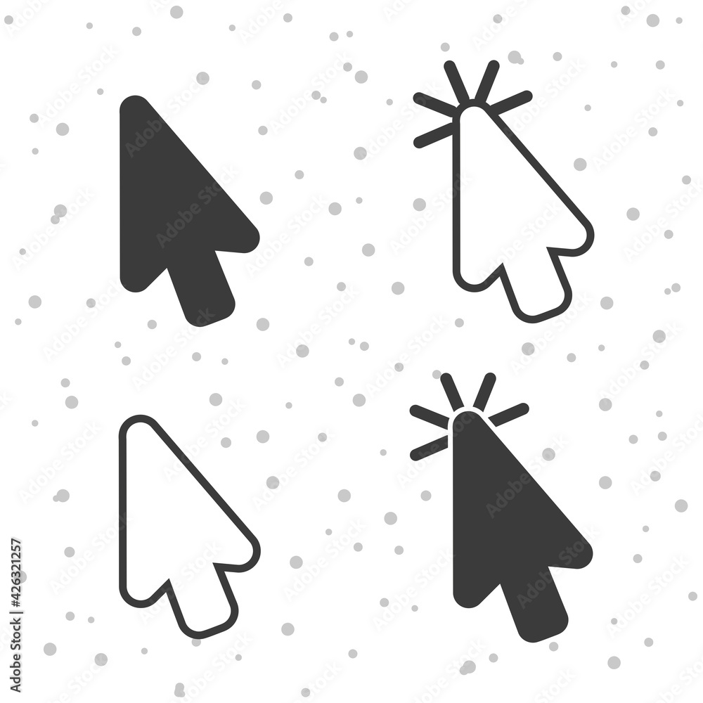 Fototapete click pointer icons. cursor symbols for apps and websites.