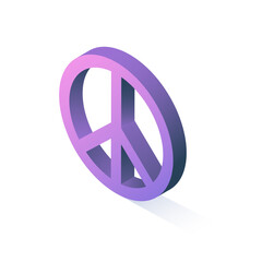 Vector illustration.  Pacifism icon are isolated on a white background. Isometric style.
