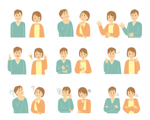 シニア　ミドル　中年　夫婦　顔　表情　感情　喜怒哀楽