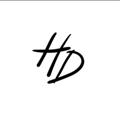 HD initial handwritten logo for identity