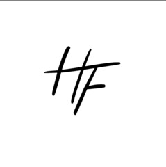 HF initial handwritten logo for identity
