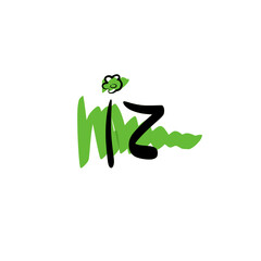 iZ initial handwriting logo for identity