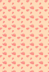 A pattern of raw turkey fillet on a colored background.