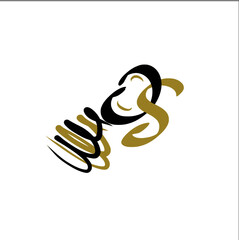 Fototapeta premium OS initial handwriting logo for identity