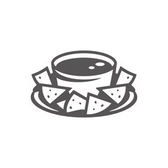 Nachos silhouette isolated on white background vector illustration
