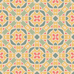 Creative trendy color abstract geometric pattern in yellow green blue pink, vector seamless, can be used for printing onto fabric, interior, design, textile