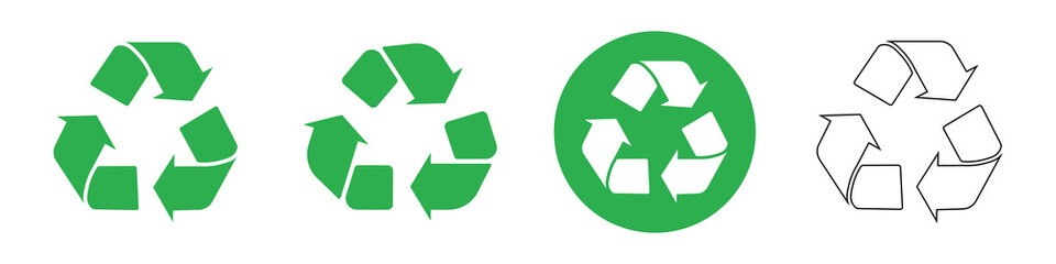 Grunge green eco recycling trash can icon shape. Isolated on white background. Vector illustration image.