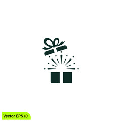 surprise gift box icon vector simple design element