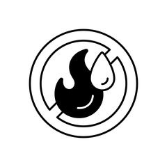 Use no water linear icon. Restriction for liquid supply label. Crossed sign. Fire safety. Thin line customizable illustration. Contour symbol. Vector isolated outline drawing. Editable stroke