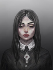 portrait of a person with a mask