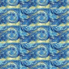 Van Gogh Notte Stellata Pattern Geometrico 41