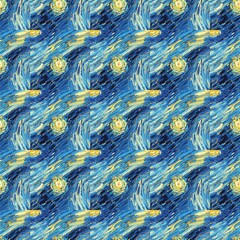 Van Gogh Notte Stellata Pattern Geometrico 42