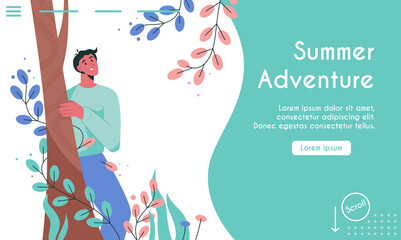 Vector landing page of Summer Adventure concept
