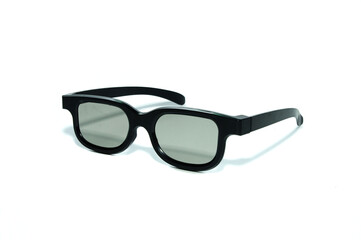 black 3D glasses for watching movies in the cinema