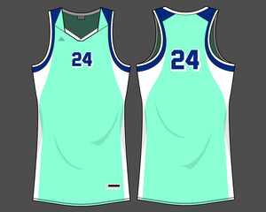 Singlet women basketball jersey sports design vector template