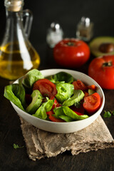 Healthy avocado salad with tomatoes