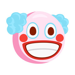 Clown Emoji Icon Illustration. Circus Vector Symbol Emoticon Design Doodle Vector.