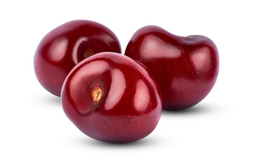 sweet cherry fruits isolated on white background