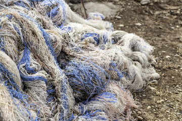 Pile of colored plastic threads