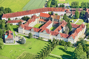 Salem Abbey near Konstanz, Germany, aerial photography