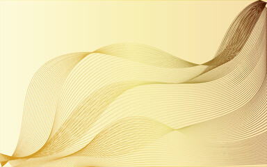 Vector abstract yellow background with bronze curly lines. Web site page design 