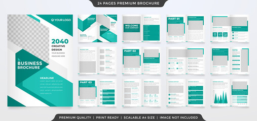 bifold brochure template with modern concept and minimalist layout use for business profile and product catalog	