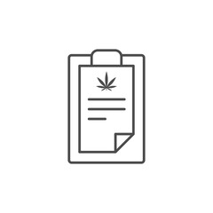 Medical report icon isolated on white background. Cannabis symbol modern, simple, vector, icon for website design, mobile app, ui. Vector Illustration
