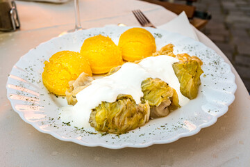 Sarmale with Mamaliga