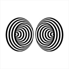  optical illusion black and white circles cone on white background Vector illustration