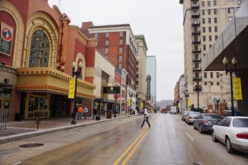 Knoxville USA - 16 February 2015 - Downtown Knoxville street scene - obrazy, fototapety, plakaty