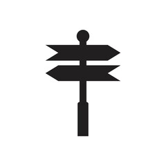 Road direction sign arrows isolated on white background. Signpost icon vector illustration. Vector illustration for web, design element, template, postcard.