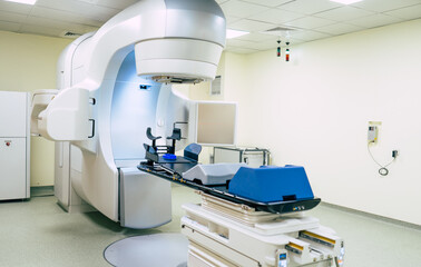 Photo of medical an advanced linear accelerator in the therapeutic oncology cancer therapy in the...